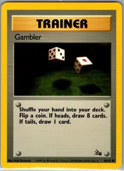 Gambler 60/62 Non Holo Fossil - Pokemon Card - LP - Image 1