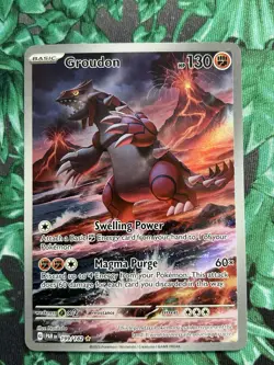 Pokemon Groudon Illustration Rare Holo 199/182 SV04 Paradox Rift - Image 1