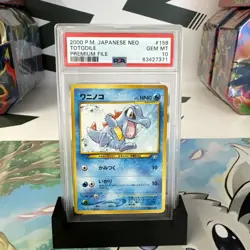 2000 Pokemon Neo Premium File 158 Totodile PSA 10 POP 306! Scratch on slab - Image 1