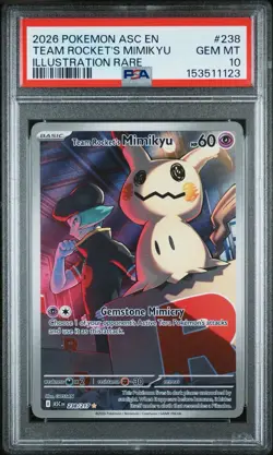 2026 POKEMON ASC EN-ASCENDED HEROES #238 TEAM ROCKET'S MIMIKYU PSA 10 - Image 1