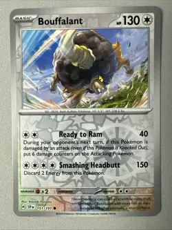 Pokemon TCG * SV Surging Sparks * 151/191 Bouffalant Common * REVERSE HOLO * NM - Image 1