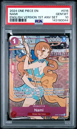 2024 ONE PIECE ENGLISH VERSION 1ST ANV SET #016 NAMI PSA 10 - Image 1