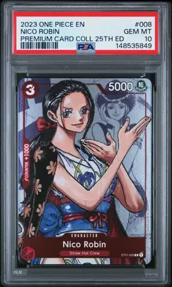 2023 ONE PIECE PREMIUM BANDAI PREMIUM COLLECTION 25TH EDITION NICO ROBIN PSA 10 - Image 1