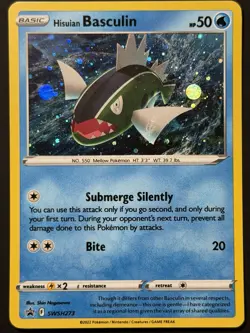 Hisuian Basculin SWSH273 Cosmos * SWIRL * Black Star Promo Pokemon Card 2022 NM - Image 3