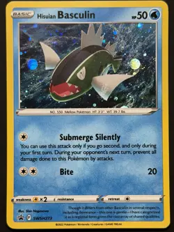 Hisuian Basculin SWSH273 Cosmos * SWIRL * Black Star Promo Pokemon Card 2022 NM - Image 5