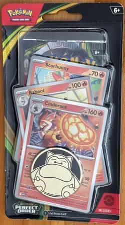 POKEMON TCG PERFECT ORDER BOOSTER PACK, 3 PROMO CARDS CINDERACE, SCORBUNNY - Image 1