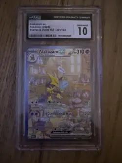 CGC GEM MINT 10 Alakazam ex 201/165 Scarlet and Violet 151 TCG card - Image 1