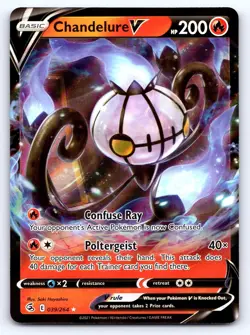 Chandelure V 039/264 Holo V Rare Fusion Strike Pokemon Near Mint - Image 1
