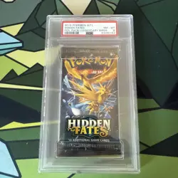 2019 POKEMON INT'L HIDDEN FATES FOIL PACK LEGENDARY BIRDS PSA 8 - Image 1