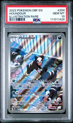 PSA 10 Houndour 204/197 Pokemon TCG Obsidian Flames - Image 1