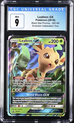 Pokemon CGC 9 MINT Leafeon GX SM146 Tin Promo - Image 1