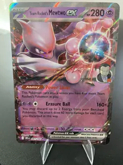 Team Rocket’s Mewtwo ex 081/182 Full Art Ultra Rare Pokemon Card – NM/M - Image 1