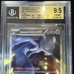 2026 POKEMON ASC SPECIAL ILLUSTRATION RARE #281 TEAM ROCKET'S MEWTWO EX PSA 9.5 - Image 2