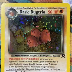 RARE POKEMON TEAM ROCKET DARK DUGTRIO CARD #6 HOLO FOIL HOLOGRAM CSTORE MORE - Image 4