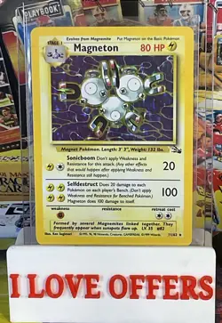 POKEMON FOSSIL EDITION MAGNETON CARD #11 HOLO FOIL HOLOGRAM C STORE MORE RARE #2 - Image 1