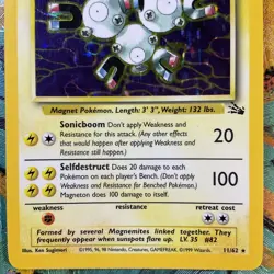 POKEMON FOSSIL EDITION MAGNETON CARD #11 HOLO FOIL HOLOGRAM C STORE MORE RARE #2 - Image 5