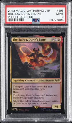 2023 MTG TALES OF MIDDLE-EARTH PRERELEASE-FOIL THE BALROG, DURIN'S BANE PSA 9 - Image 1