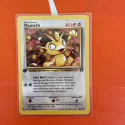 Pokemon TCG Meowth 62/82 1st Edition Team Rocket common WOTC vintage - Image 1