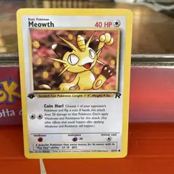 Pokemon TCG Meowth 62/82 1st Edition Team Rocket common WOTC vintage - Image 3