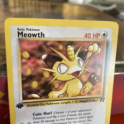 Pokemon TCG Meowth 62/82 1st Edition Team Rocket common WOTC vintage - Image 4