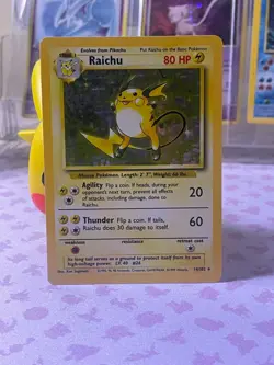 Raichu Holo Rare 14/102 1999 Pokemon Base Set English WOTC NM - Image 1