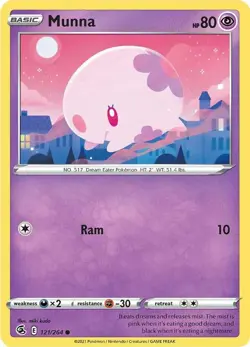 Munna SWSH08: Fusion Strike 121/264 NM English Pokemon Card - Image 1