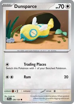 Dunsparce SV09: Journey Together 120/159 NM English Pokemon Card - Image 1