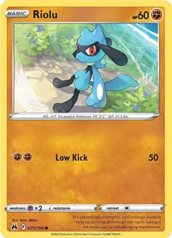 Riolu Crown Zenith 071/159 NM English Pokemon Card - Image 1