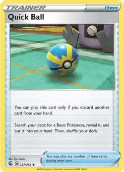 Quick Ball Uncommon SWSH08: Fusion Strike 237/264 NM English Pokemon Card - Image 1