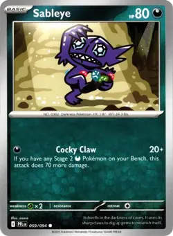 Sableye ME02: Phantasmal Flames 059/094 NM English Pokemon Card - Image 1