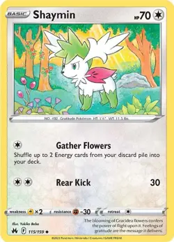 Shaymin Crown Zenith 115/159 NM English Pokemon Card - Image 1