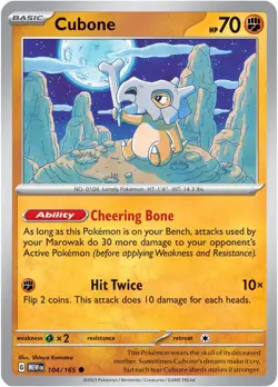 Cubone SV: Scarlet & Violet 151 104/165 NM English Pokemon Card - Image 1