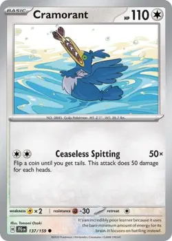 Cramorant SV09: Journey Together 137/159 NM English Pokemon Card - Image 1