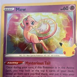 Pokemon- Mew 011/025 Celebrations Holo card - bagged - UK - Image 4