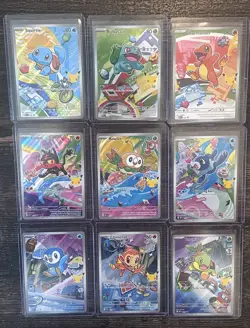 Pokemon First Partner Illustration Rare Collection Series 1 Promo Set 9 Card LOT - Image 1