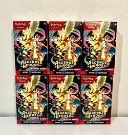 6x Lot Of Pokemon TCG Mega Evolutions Ascended Heroes Booster Bundle Sealed - Image 1