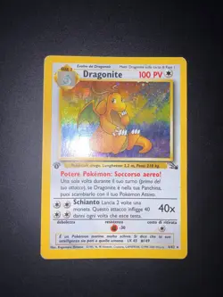 Pokemon Dragonite 4/62 Fossil Rara Holo Prima Edizione Wizards ITA Carte Vintage - Image 1