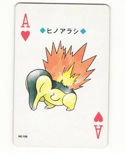 Cyndaquil No. 155 Ace Of Hearts 1999 Pokemon Poker Card Japanese LP - Image 1
