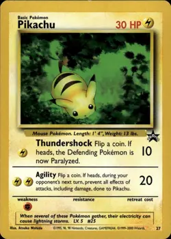 Pikachu 27 Promo WoTC Promo 27/53 Lightning Pokemon Card - Image 1