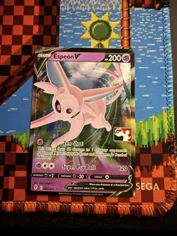 Espeon V Pokemon Prize Pack Series 1 Promo Pokemon Card Play Stamp - Image 1