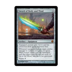 WOTC MtG Scars of Mirrodin Sword of Body and Mind (MR) VG - Image 1