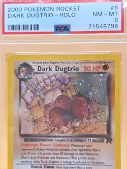 PSA 8 Dark Dugtrio Holo 2000 Team Rocket WOTC #6 Vintage Pokemon Card - Image 3