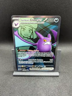 Pokemon TCG Destined Rivals Team Rockets Crobat EX 217/182 Full Art - Image 1