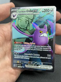 Pokemon TCG Destined Rivals Team Rockets Crobat EX 217/182 Full Art - Image 3