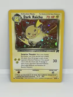 Pokemon TCG Dark Raichu 83/82 Team Rocket Holo Vintage Secret Rare - Image 1