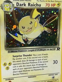 Pokemon TCG Dark Raichu 83/82 Team Rocket Holo Vintage Secret Rare - Image 2