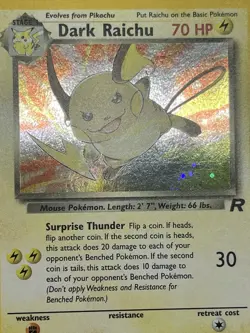 Pokemon TCG Dark Raichu 83/82 Team Rocket Holo Vintage Secret Rare - Image 3