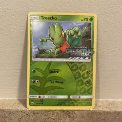 Treecko 8/168 - Celestial Storm Stamped Cosmos Reverse Holo - Pokemon 2018 - LP - Image 1