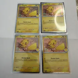 Pikachu Pokemon Day Cosmos Holo Promo Temporal Forces Pokemon TCG 051/162 X4! - Image 1