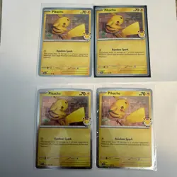 Pikachu Pokemon Day Cosmos Holo Promo Temporal Forces Pokemon TCG 051/162 X4! - Image 3